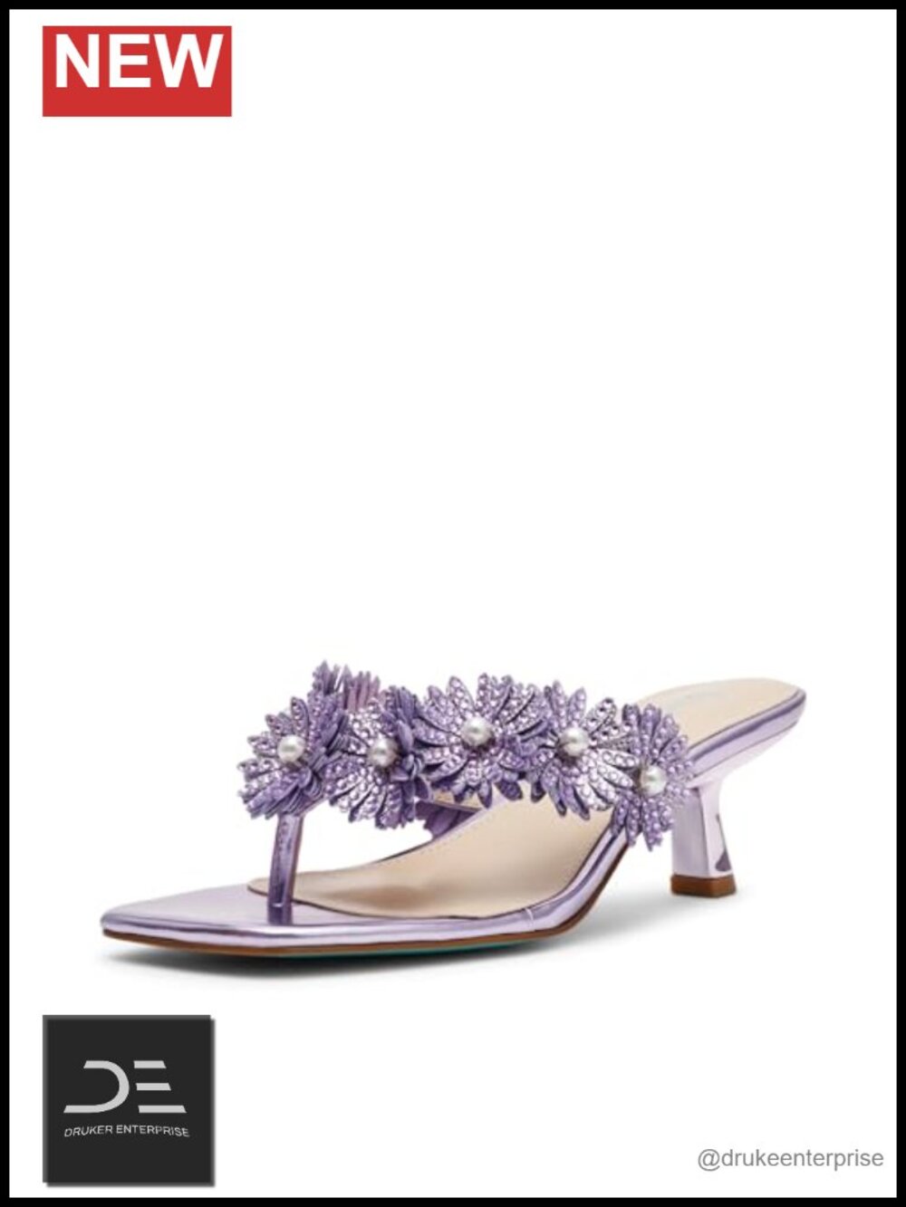 Heeled Sandals Kitten Heel Slingback Open Toe PU Floral Women's